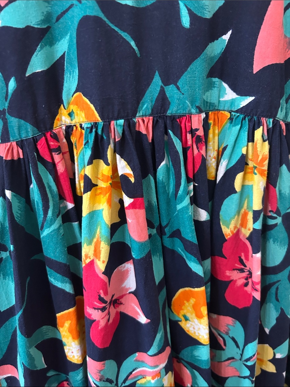 Tropical Fruit Print Tiered Midi Dress ULTIMATE SUMMER Size M - Picture 8 of 15